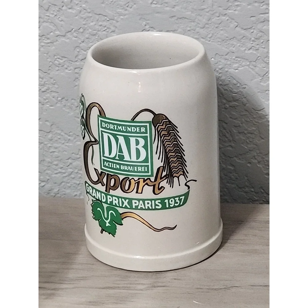 Vintage‎ DAB Pilsener Dortmunder 0.5L (24 oz) German Glass Beer Mug Stein 1930s